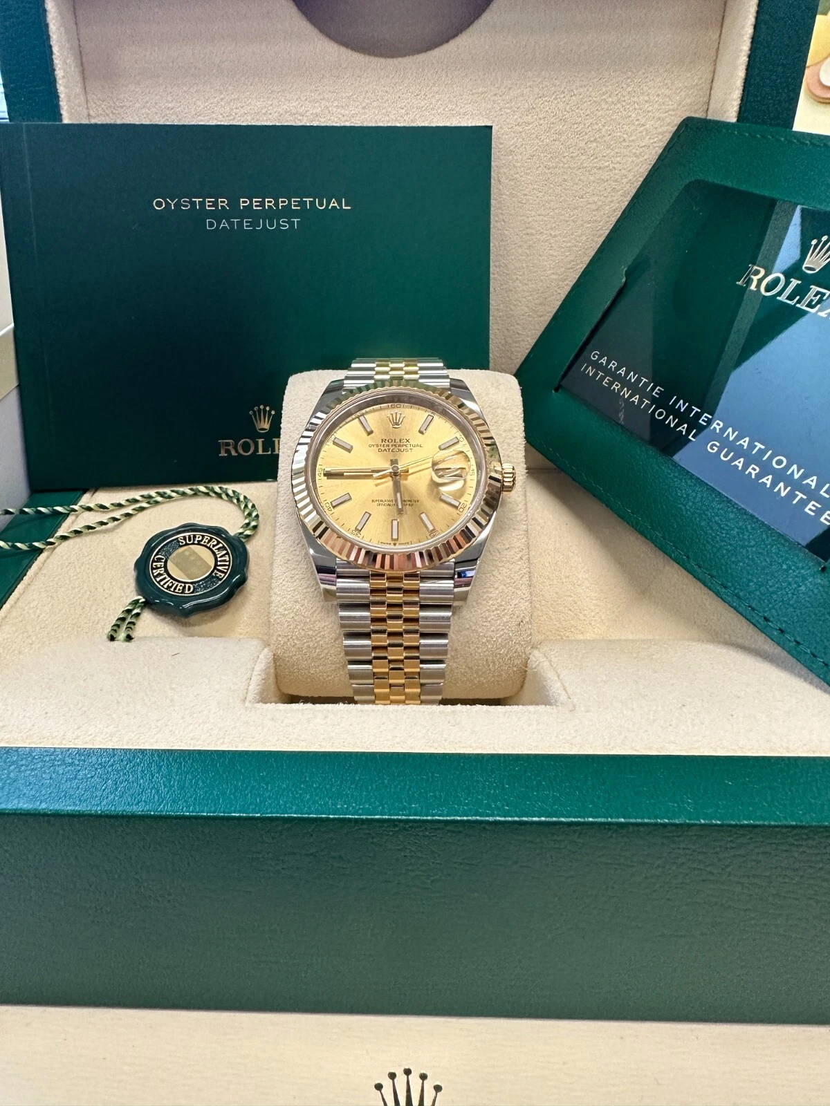 Rolex Datejust 41mm 126333 Champagne Index Jubilee Steel and Yellow Gold Mens Watch - Image 10