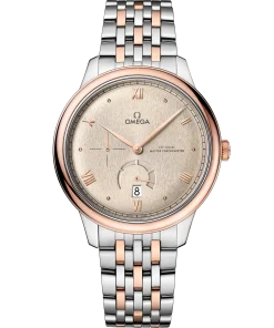 Omega De Ville Prestige 41 mm Linen Dial Stainless Steel  Sedna™ 18k Rose Gold Bracelet 434.20.41.21.09.001