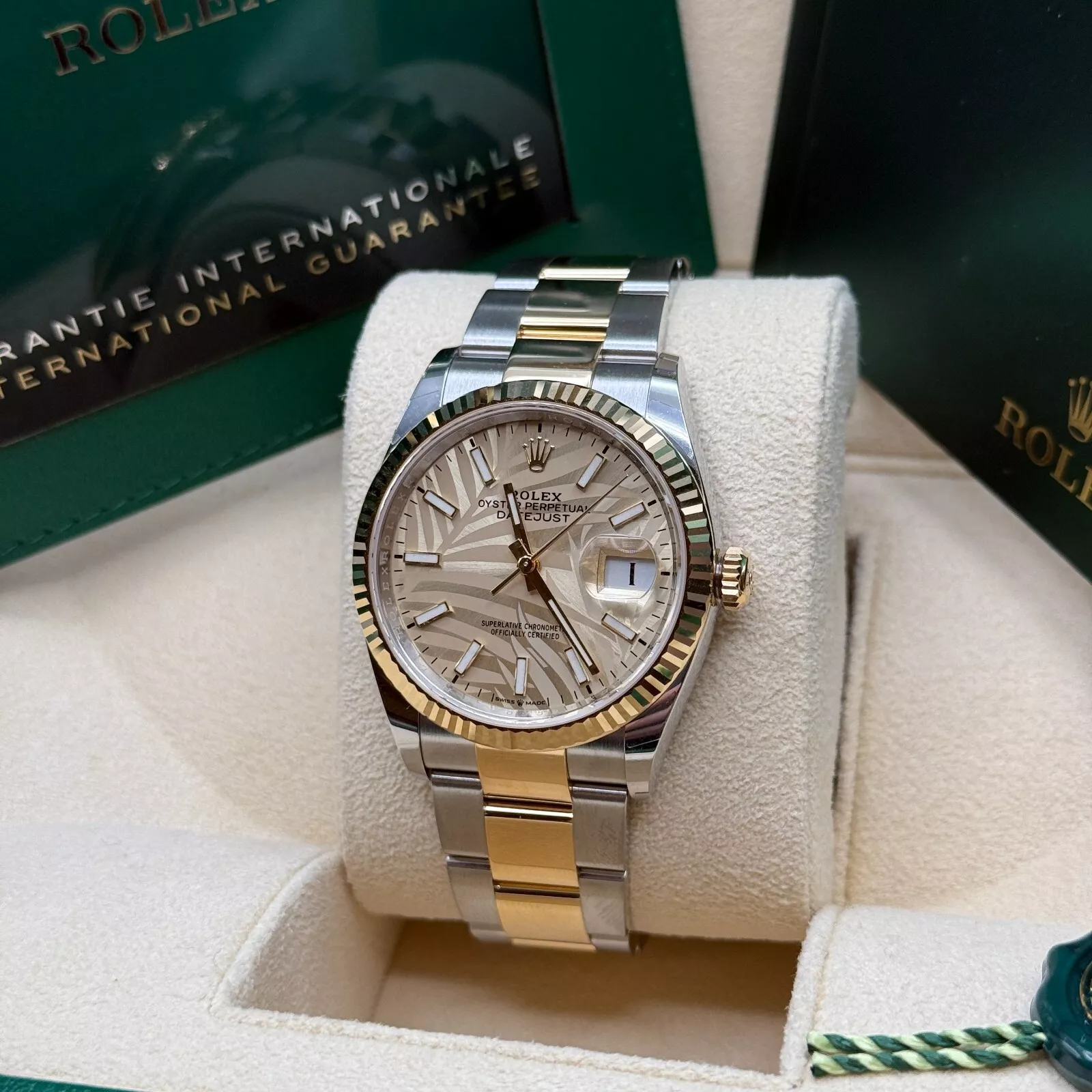Rolex Datejust 36mm 126233 Golden Palm Motif Dial Jubilee Bracelet Watch - Image 11