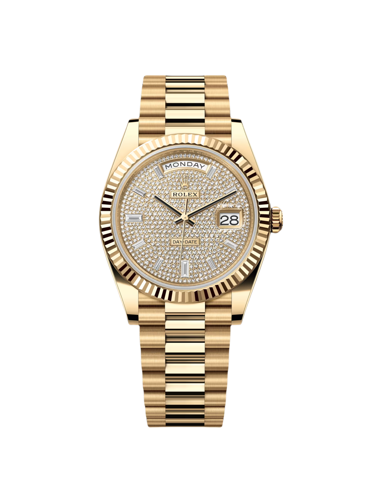 Rolex Yellow Gold President Day Date 40mm Diamond Pave Dial - 228238