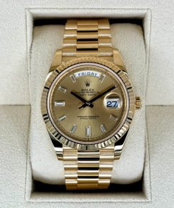 Alternative view of Rolex  Day-Date "President" 40mm Yellow Gold Champagne Diamond Baguette Dial - 228238
