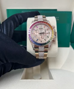 Alternative view of Rolex Cosmograph Everose Daytona Factory Diamond Rainbow Edition 40mm 116595RBOW