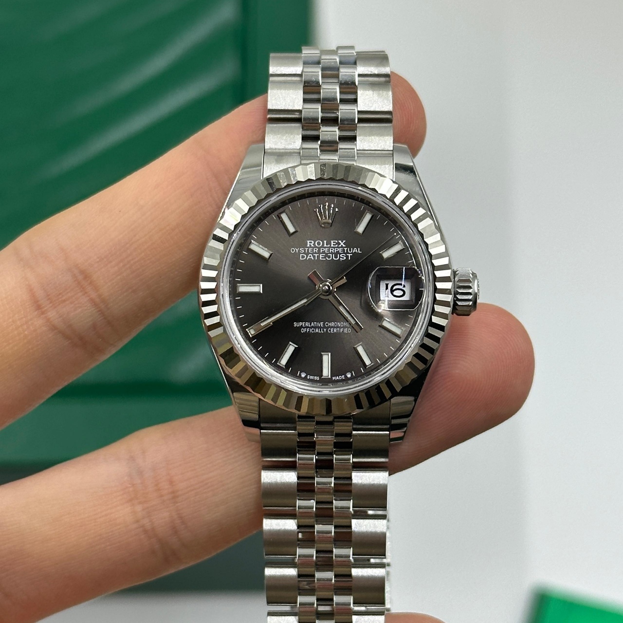 Rolex Lady-Datejust 28mm 279174 Dark Grey Dial Oyster Bracelet - Image 9