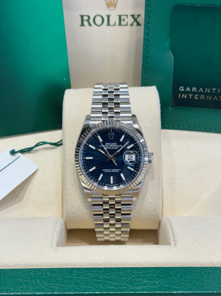 Rolex Datejust 36mm 126234 Blue Fluted Motif Dial Jubilee Bracelet - Image 3