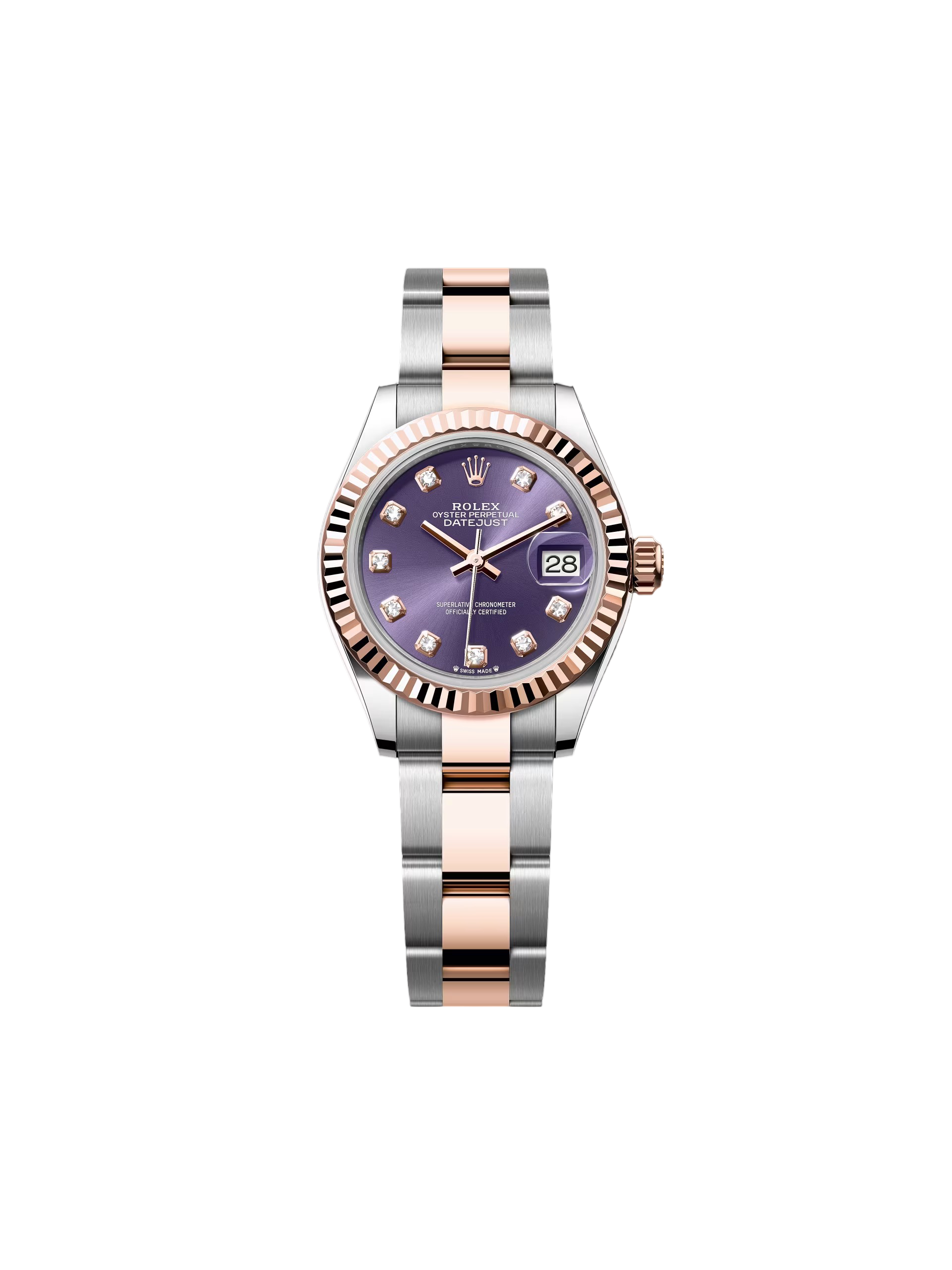 Rolex Lady-Datejust 28mm 279171 Aubergine Diamond Oyster Stainless Steel and Rose Gold - Image 2