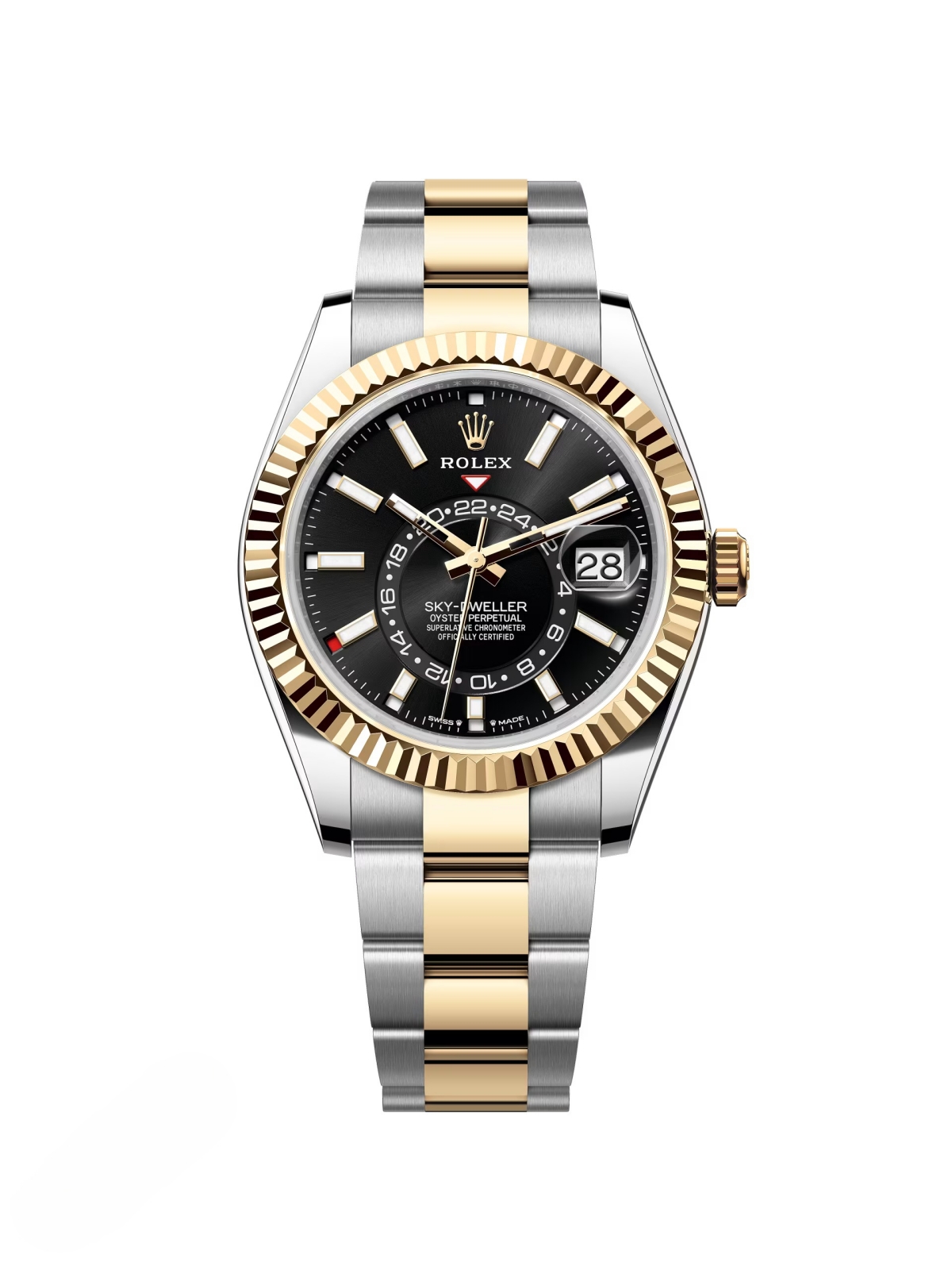 Rolex Sky-Dweller 42mm 336933-0003 Two-Tone Yellow Gold Black Dial Jubilee