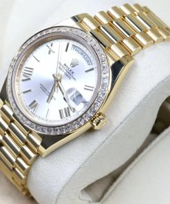 Alternative view of Rolex Day-Date 40mm 228398TBR-0006 Silver Dial President Watch