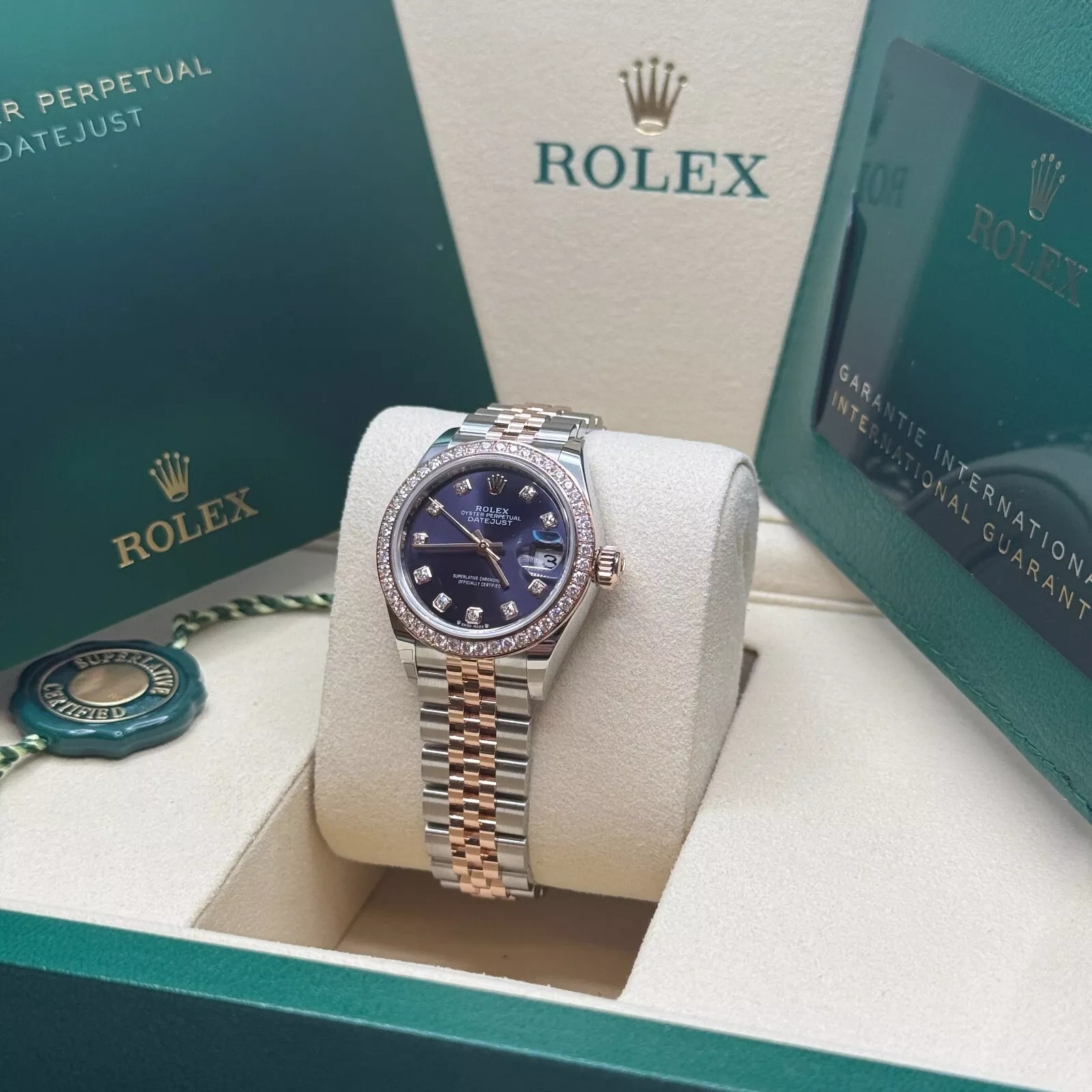Rolex Lady-Datejust 28mm 279381RBR Aubergine Diamond Dial Oyster Bracelet - Image 5