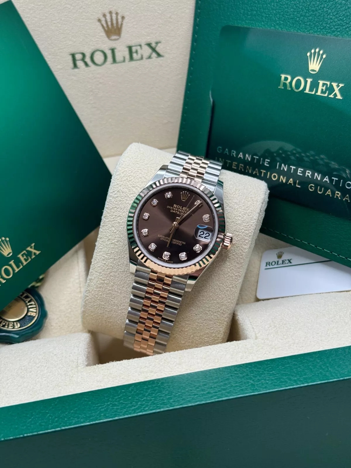 Rolex Lady-Datejust 28mm 279171 Chocolate Diamond Oyster Stainless Steel and Rose Gold - Image 10