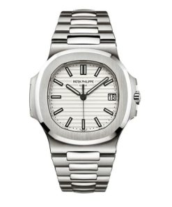 Patek Philippe Nautilus Silvery White Dial Stainless Steel Mens Watch 5711-1A-011
