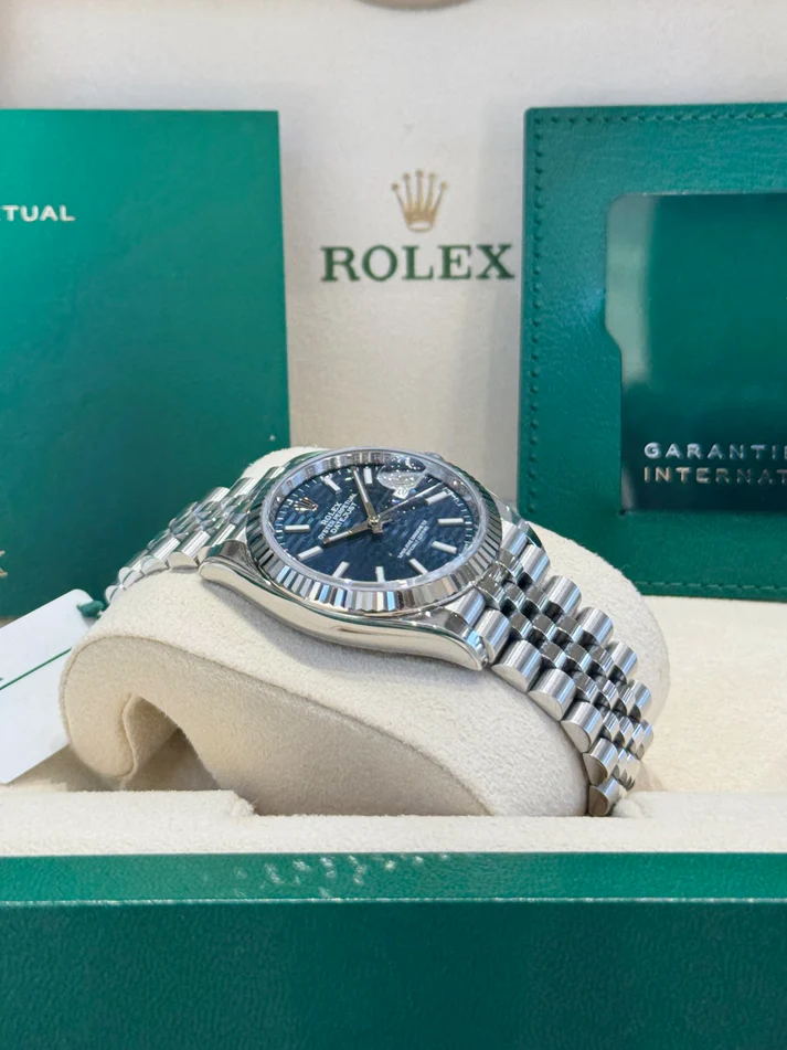 Rolex Datejust 36mm 126234 Blue Fluted Motif Dial Jubilee Bracelet - Image 7