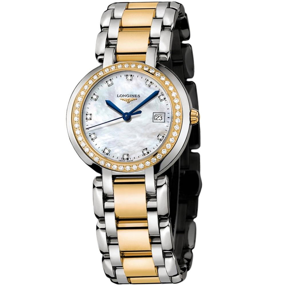Longines Women's L81125976 PrimaLuna 18kt Yellow Gold Diamond Two-Tone Stainless Steel Watch