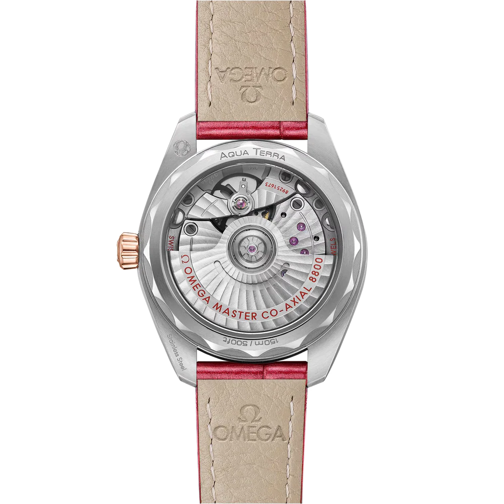 Omega Seamaster Aqua Terra 150M 34 mm Pink Dial with Diamonds Stainless Steel and Sedna™ 18k Rose Gold Strap 220.28.34.20.60.001 - Image 4