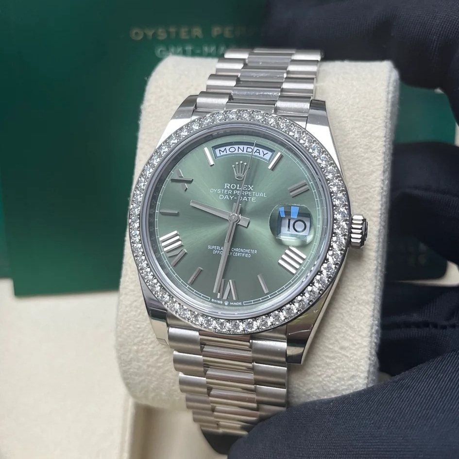 Rolex Day-Date 40mm 228349RBR-0030 Olive Green Dial President Bracelet - Image 7