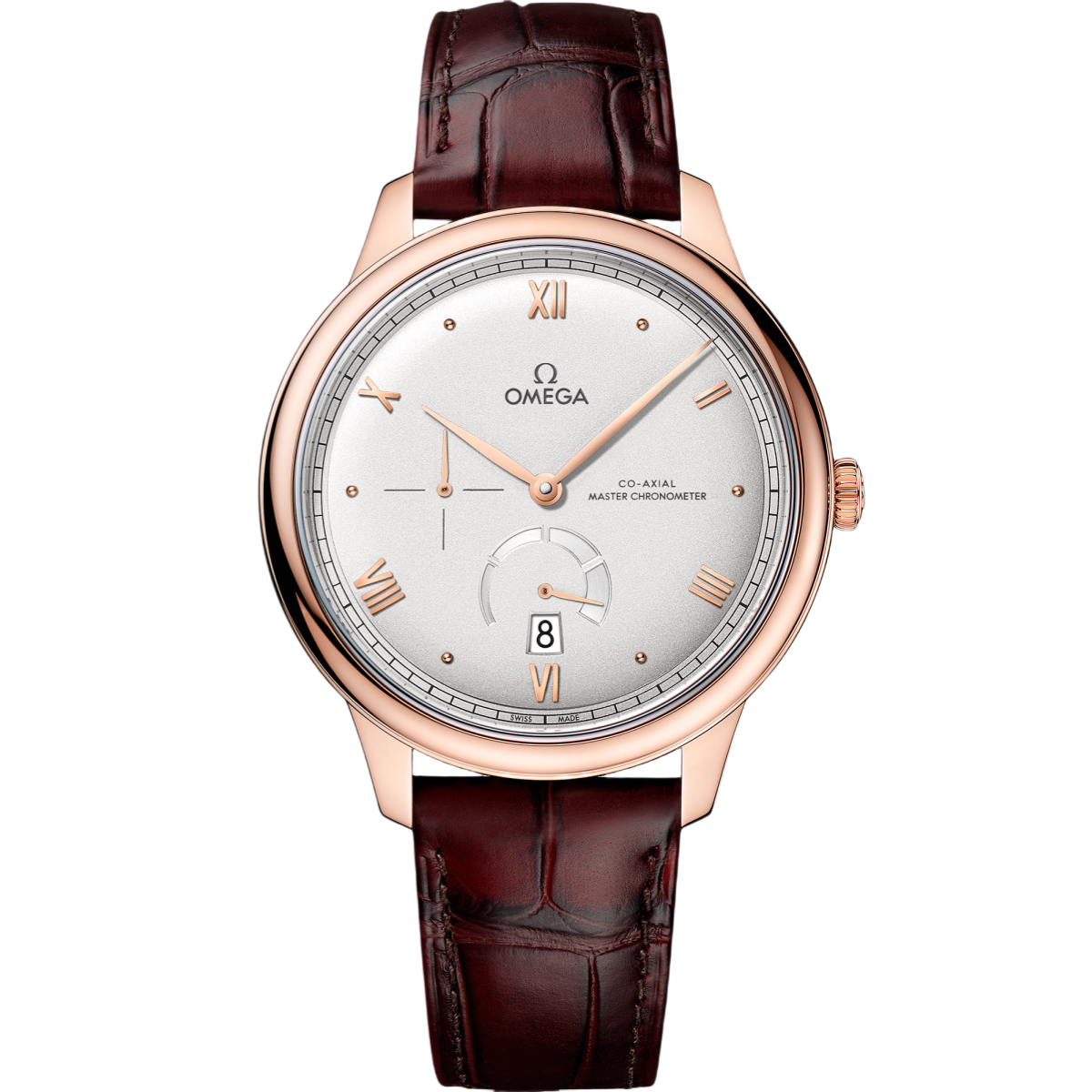 Omega De Ville Prestige 41 mm Silver Dial Sedna™ 18k Rose Gold Strap 434.53.41.21.02.001