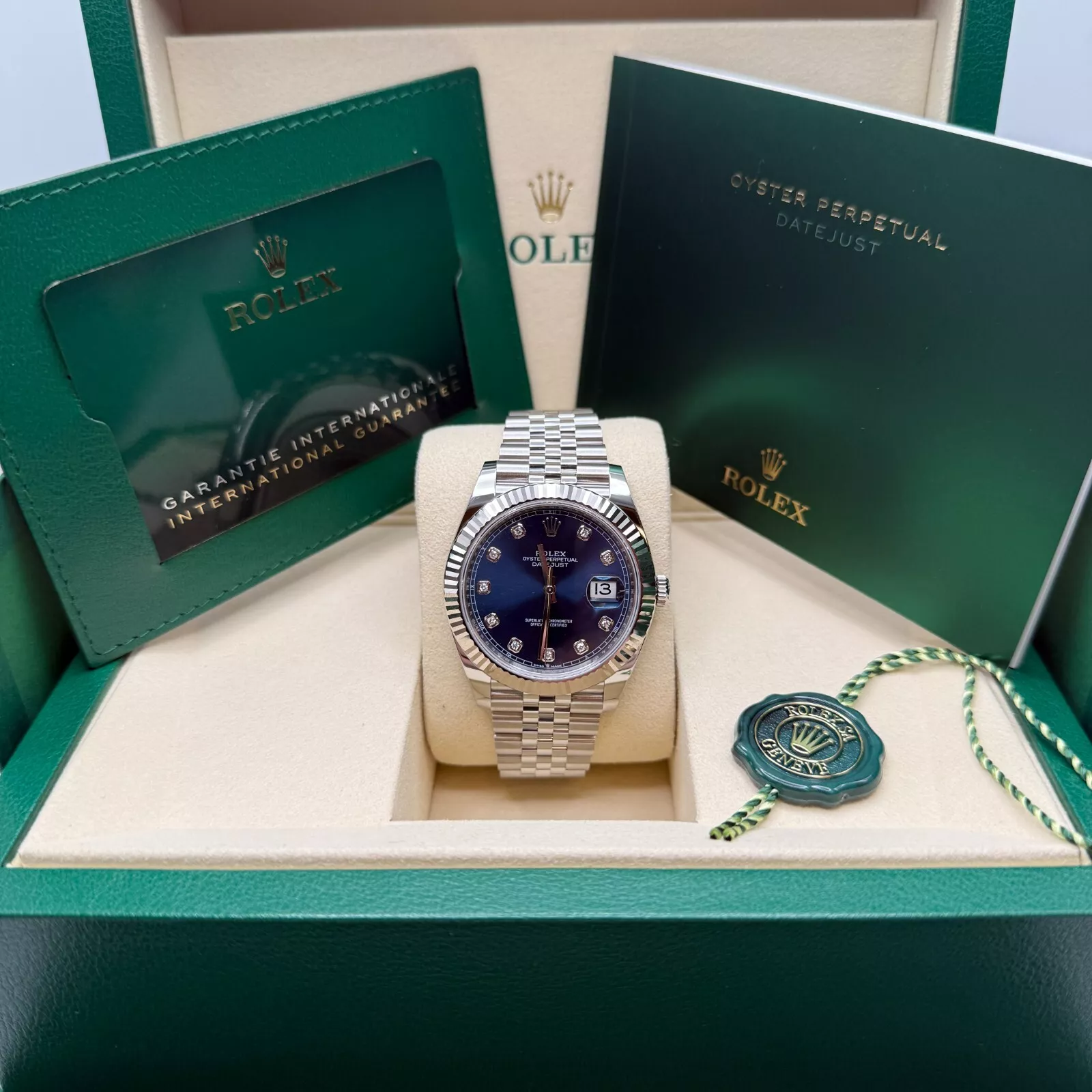 Rolex Datejust 41mm 126334 Blue Diamond Oyster Stainless Steel Mens Watch - Image 11