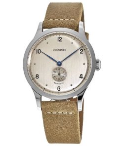 Longines Men's L2.813.4.66.0 Heritage Brown Leather Watch