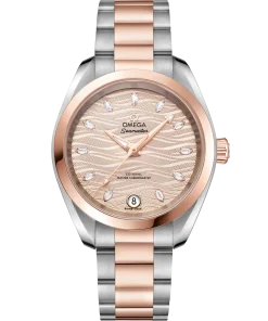 Omega Seamaster Aqua Terra 150M 34 mm Grey Dial with Diamonds Stainless Steel and Sedna™ 18k Rose Gold Bracelet 220.20.34.20.59.001