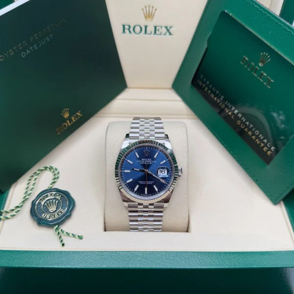Rolex  Datejust 36mm 126234 Blue Index Dial 36mm Oyster Stainless Steel