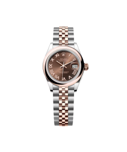 Rolex Lady-Datejust 28mm 279161 Chocolate Roman Dial, Two Tone Stainless Steel & 18K Rose Gold Oyster Bracelet Women's Watch
