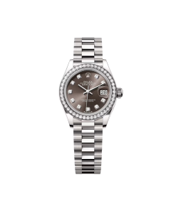 Rolex Lady-Datejust 28mm 279139RBR-0011 Dark Grey Diamond-Set Dial White Gold Bracelet