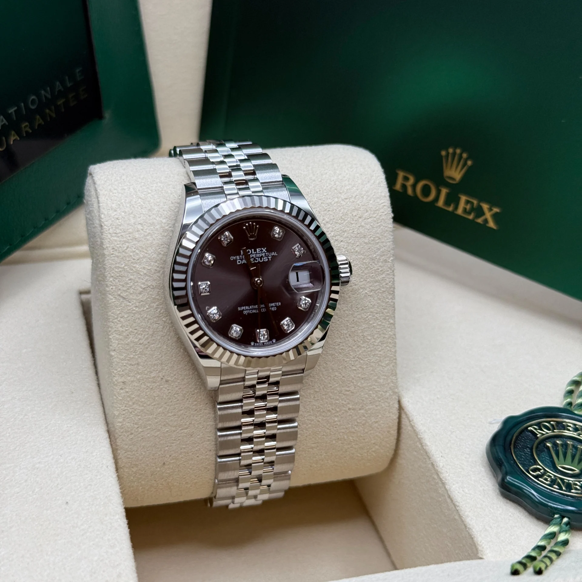 Rolex Lady-Datejust 28mm 279174 Dark Grey Diamond Dial Oyster Bracelet - Image 4