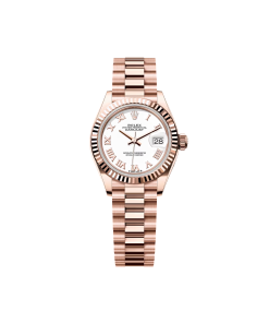 Alternative view of Rolex Lady-Datejust 28mm 279175 White Roman Dial President Rose Gold