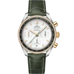 Omega Speedmaster 38 Silver Dial 38mm with Diamonds Stainless Steel 18k Yellow Gold Strap 324.28.38.50.02.001