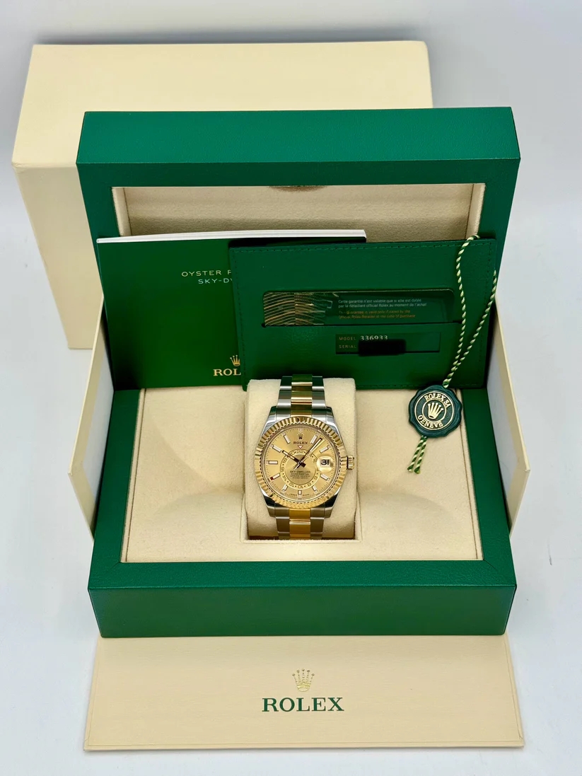 Rolex Sky-Dweller 42mm 336933-0001 Two-Tone Yellow Gold Champagne Dial Oyster - Image 8