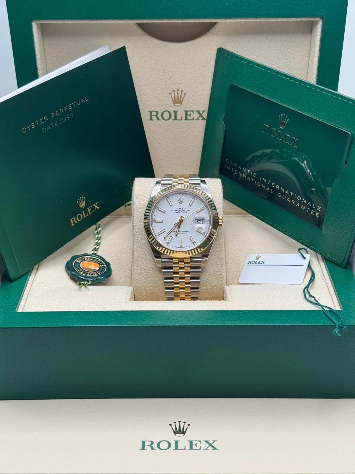 Rolex Datejust 41mm 126333 White Index Oyster Steel and Yellow Gold Mens Watch - Image 9