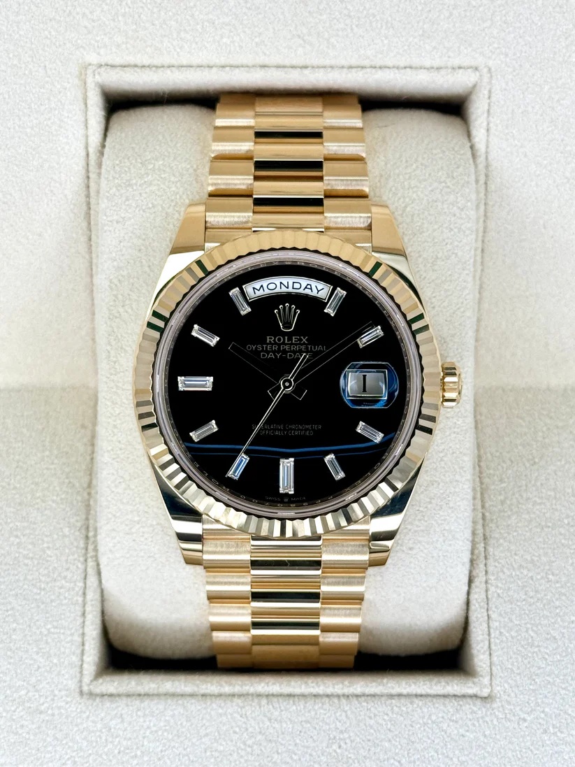 Rolex Yellow Gold President Day Date 40mm Onyx Diamond Dial - 228238 - Image 2