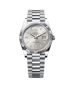 Rolex Day-Date "President" 40mm Silver Diamonds Dial 228236-0002