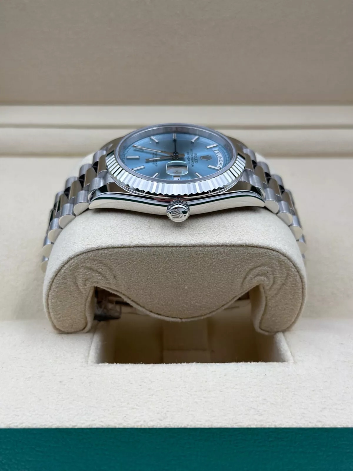 Rolex Day-Date "President" 40mm Platinum Ice Blue Index Dial - 228236 - Image 8