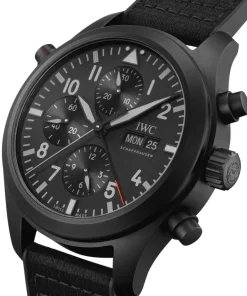 Alternative view of IWC Pilot's Watch Double Chronograph Top Gun Ceratanium 44mm IW371815