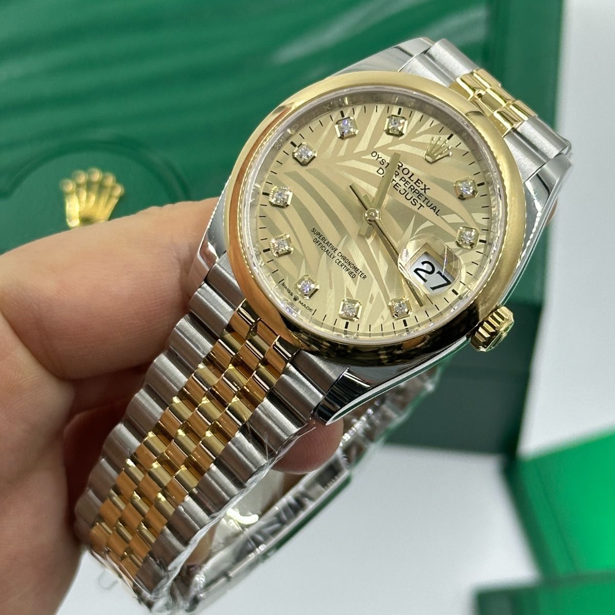 Rolex Datejust 36mm 126203 Golden Fluted Dial Domed Bezel Oyster Bracelet - Image 11