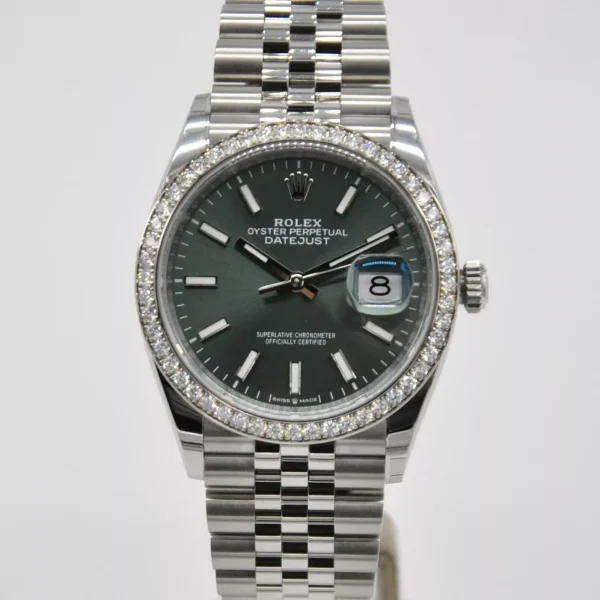 Rolex  Datejust 36mm 126284 Green Dial Jubilee Bracelet