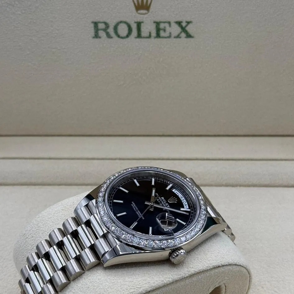 Rolex Day-Date 40mm 228349RBR-0002 Bright Black Dial President Bracelet - Image 5