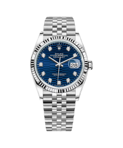 Rolex  Datejust 36mm 126234 Blue Fluted Motif Diamond Dial Jubilee Bracelet Watch