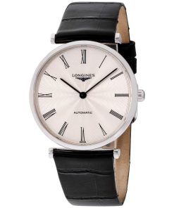 Longines Men's L49084712 La Grande Classique Black Leather Watch