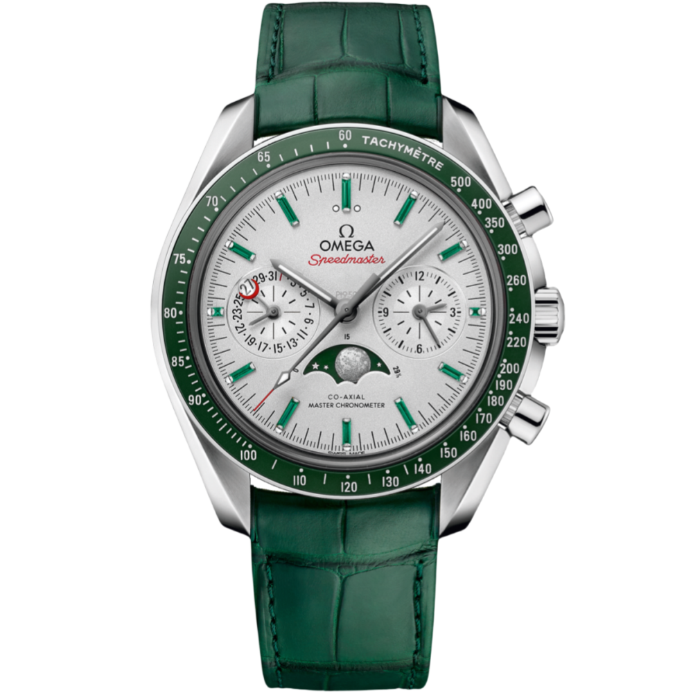 Omega Speedmaster Moonphase 44.25mm Grey Dial Platinum Strap 304.93.44.52.99.003