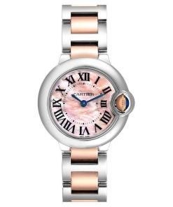 Cartier BALLON BLEU Pink Mother of Pearl Dial 28mm