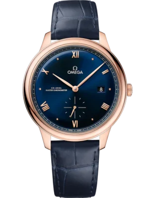 Omega De Ville Prestige 41 mm Blue Dial Sednaâ„¢ 18k Rose Gold Strap 434.53.41.20.03.001