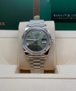 Alternative view of Rolex  Day-Date "President" 40mm Platinum Green Olive Roman Dial - 228236