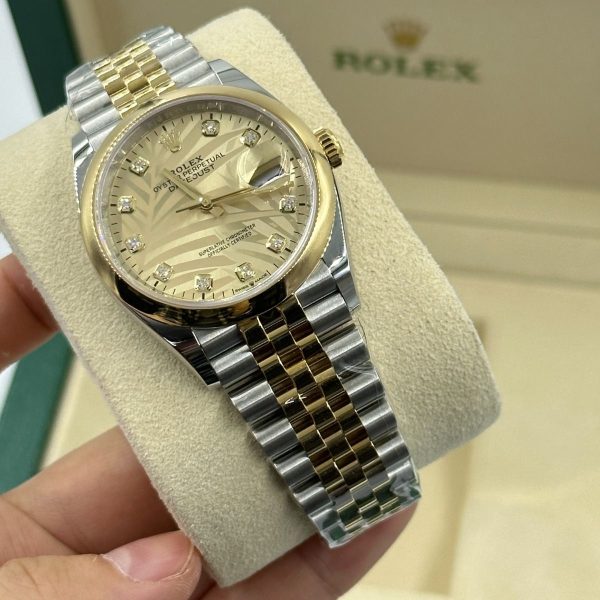 Rolex  Datejust 36mm 126203 Golden Palm Dial Domed Bezel Oyster Bracelet