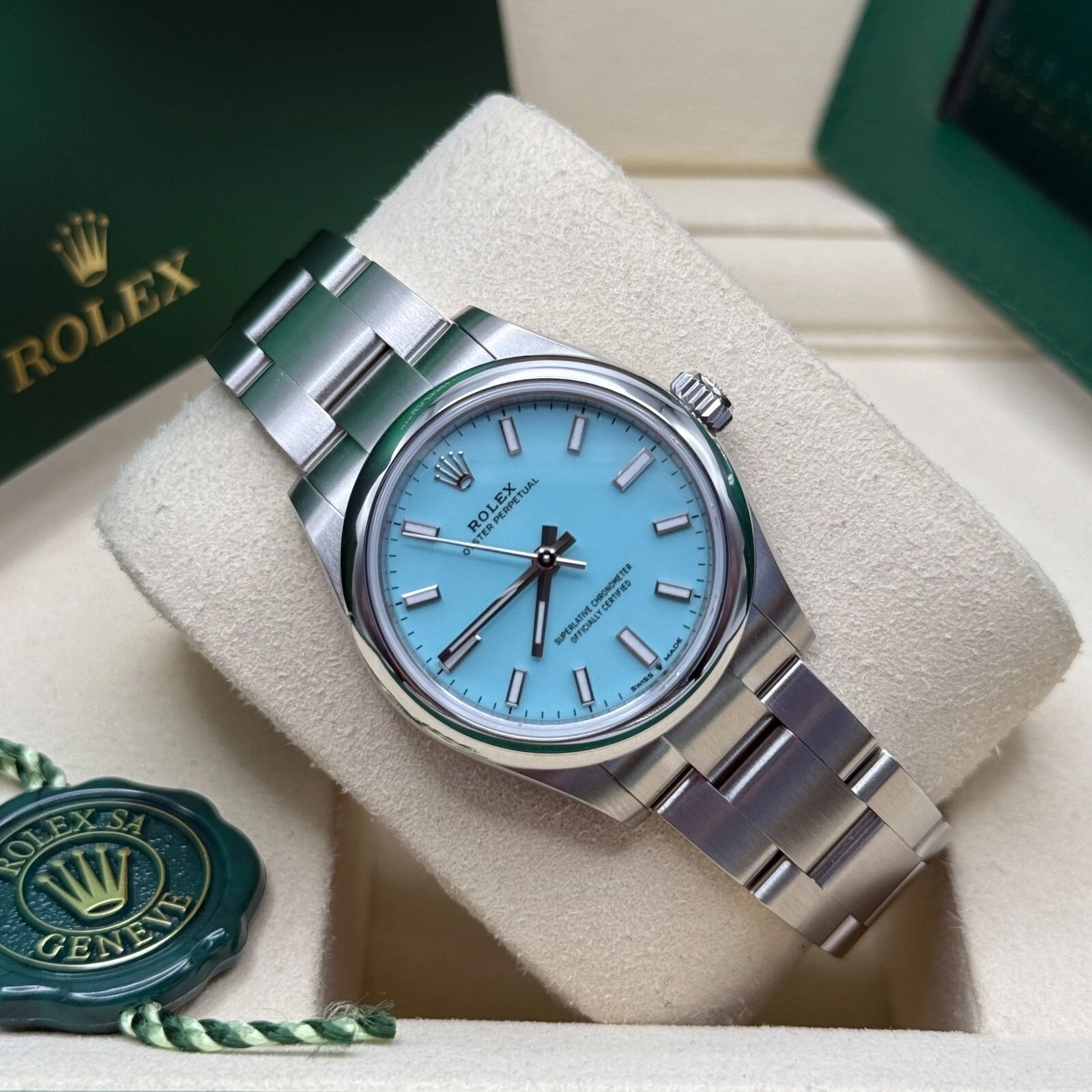 Rolex Oyster Perpetual 31mm 277200-0007 Turquoise Dial Oyster Bracelet Watch - Image 5