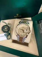 Rolex  Datejust 36mm 126233 Champagne Palm Motif Diamond Dial and Jubilee Bracelet Watch
