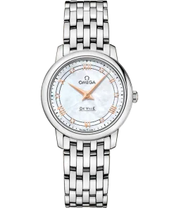 Omega De Ville Prestige 27.4 mm White Dial Stainless Steel Bracelet 424.10.27.60.55.001