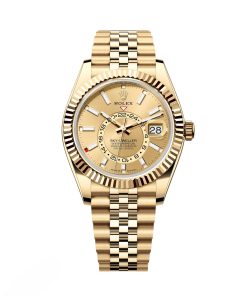 Rolex  Sky-Dweller 42mm 336938-0004 Yellow Gold Champagne Dial Jubilee