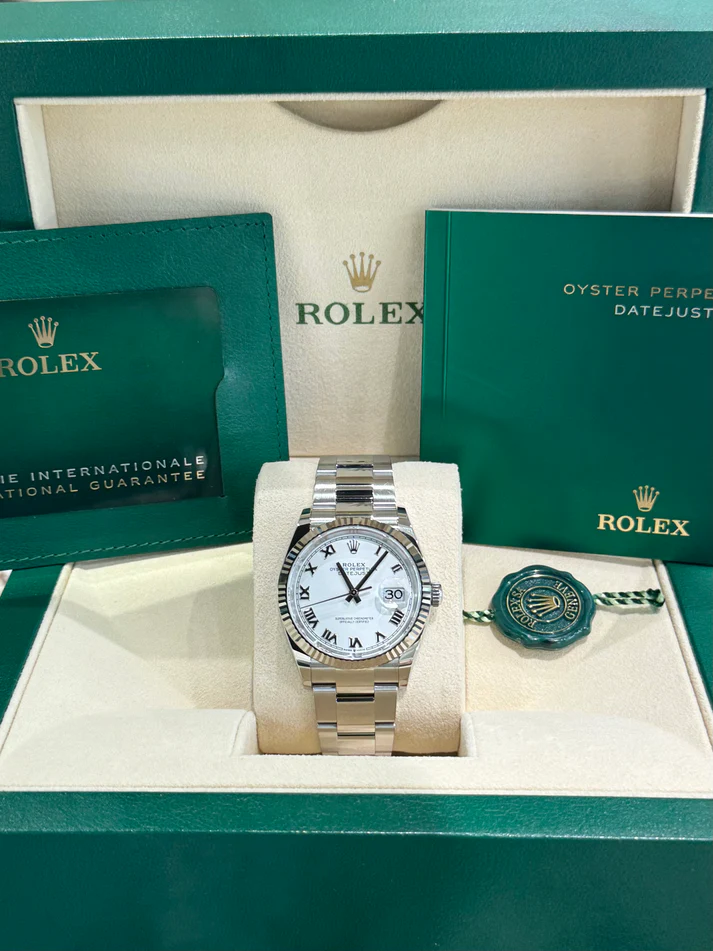 Rolex Datejust 36mm 126234 White Roman Dial Oyster Stainless Steel Mens - Image 12