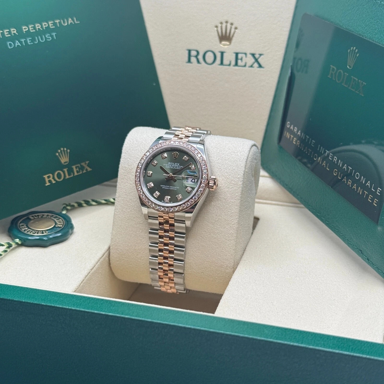 Rolex Lady-Datejust 28mm 279381RBR Green Diamond Dial Oyster Bracelet - Image 5